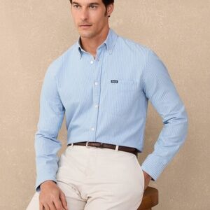 Façonnable Regular Fit Striped Chambray Shirt